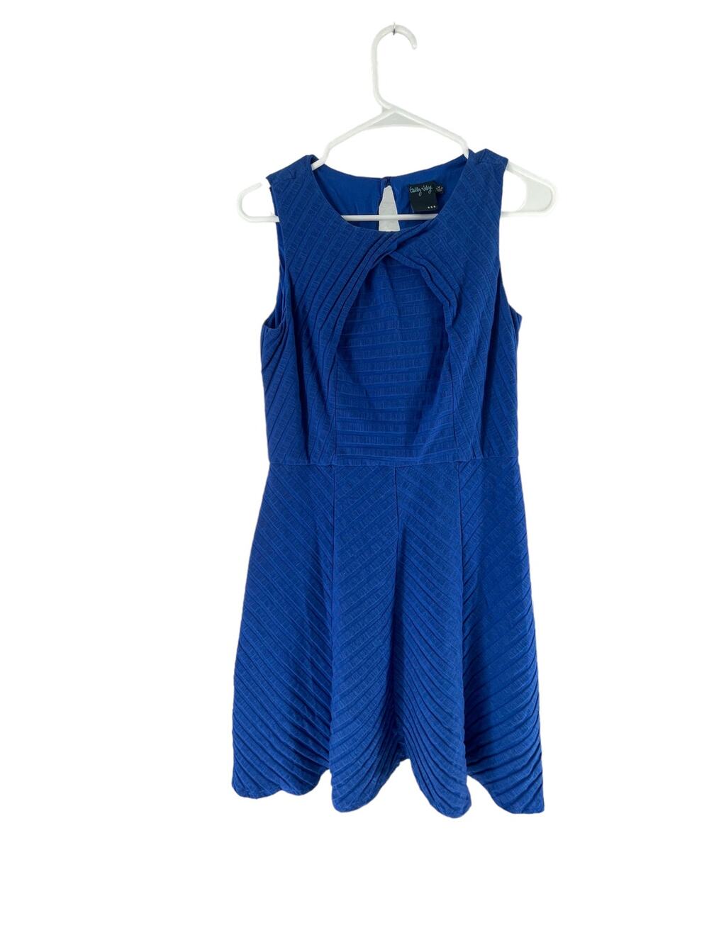 Gabby & Skye Blue Sleeveless A-Line Twist Front Mini Dress Women's Size Medium
